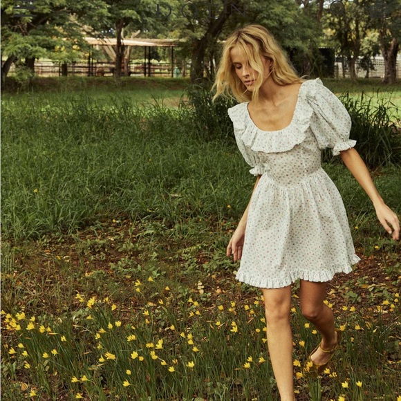 ✨Last Chance💋🧊🍧DÔEN ‘Blume’ Ramie Spring Parc Monceau Floral Ruffle Dress XXS - Picture 11 of 16